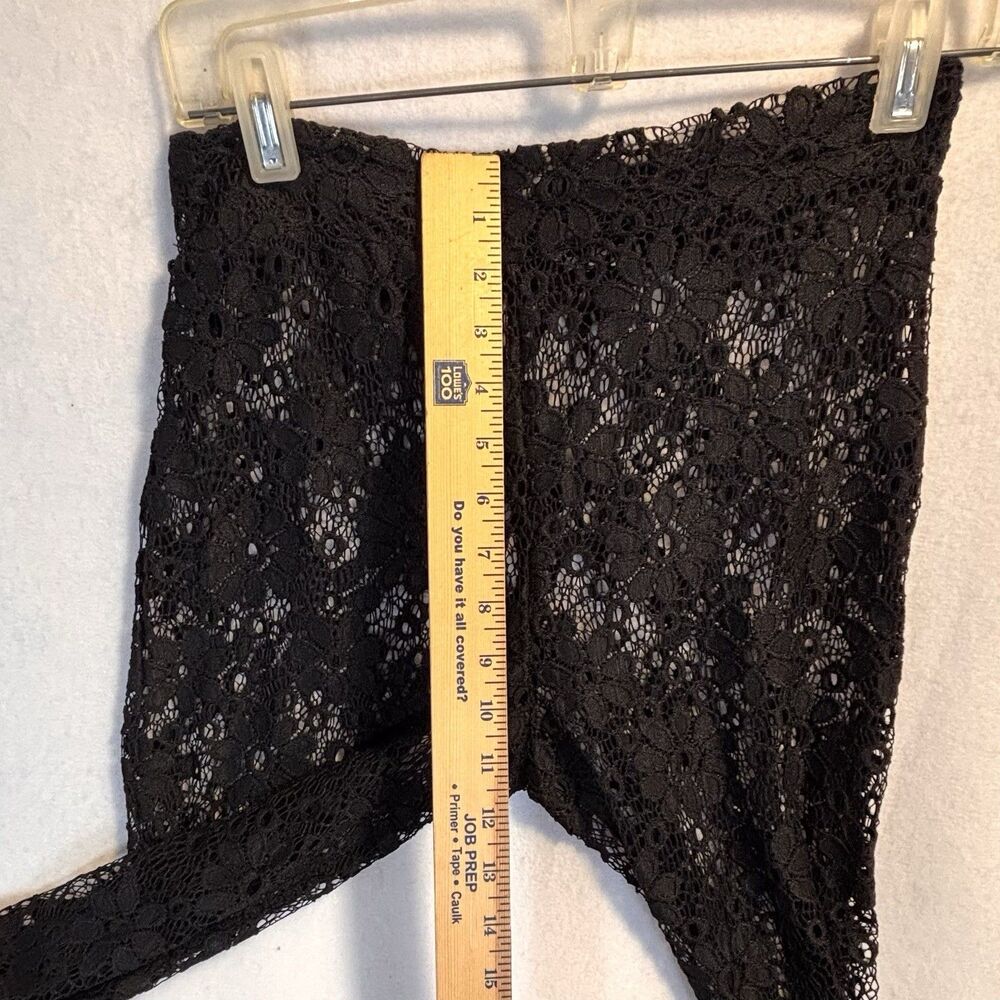 Black Lace Flare Pants Sheer Stretch Swim Cover Up Women’s M - Picture 3 of 8